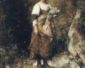 A Peasant Girl on a Footbridge - 阿列克谢·阿列维奇·哈拉莫夫